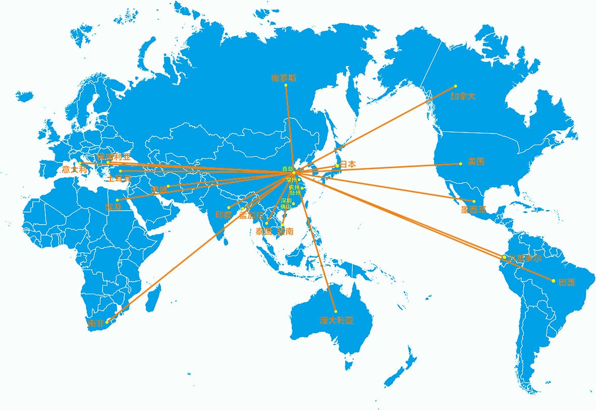 艾普智能儀器—全球客戶分布 艾普智能儀器—全球客戶分布
