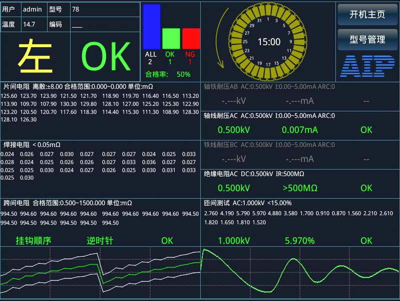 園林工具電機轉子測試系統 園林工具電機轉子測試系統